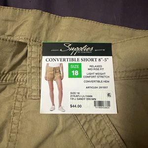 Supplies By Union Bay convertible sandy brown shorts NWT